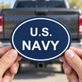 U.S. Navy Oval Trailer Hitch Cover Receiver Plug Cap 2 Inch Blue White PETG - product illustration