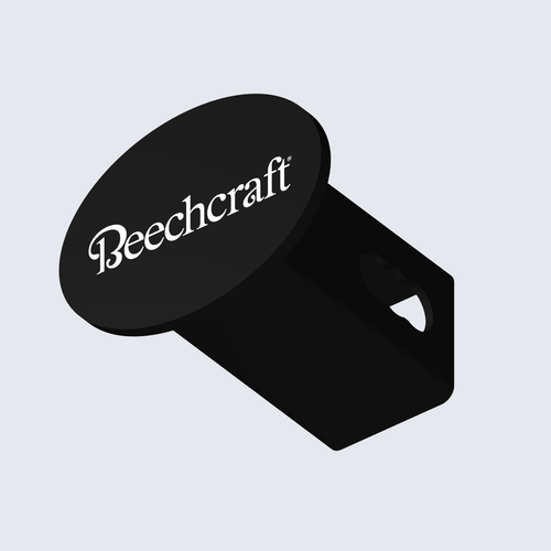 Beechcraft Logo Oval Trailer Hitch Cover 2 Inch Receiver Plug Cap - product illustration