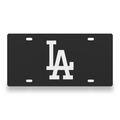 Los Angeles Dodgers License Plate Car Tag 12x6 Black White Solid - exact CAD front view