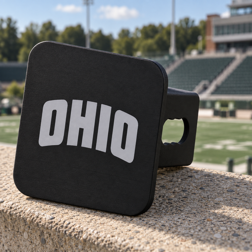 Ohio Bobcats Blackout Trailer Hitch Cover 2 Inch Receiver Black