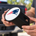 New England Patriots Oval Trailer Hitch Cover 2 Inch Receiver Plug Cap NFL - product illustration