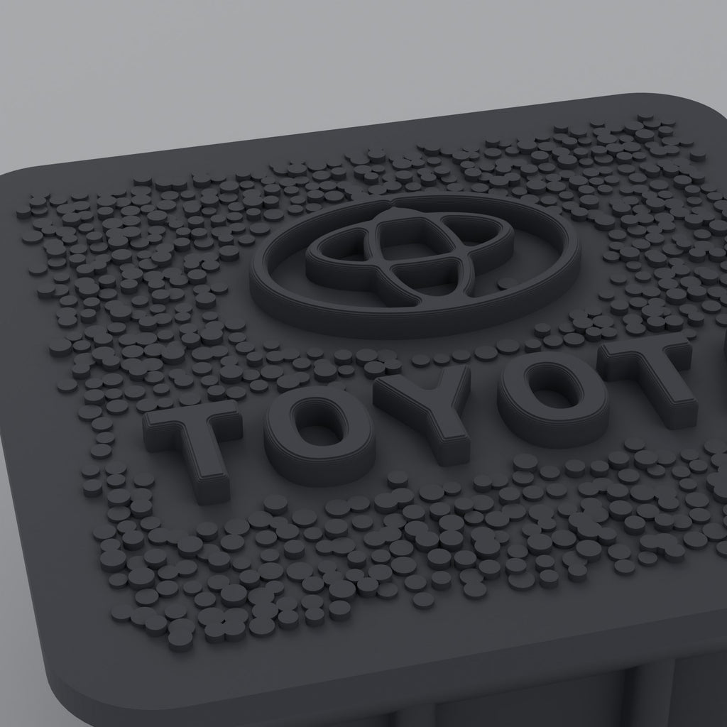 Hitch Receiver Plug Cover for Toyota Cars, Trucks and SUVs - Raised Logo, Textured Face
