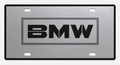 BMW Retro Touring Wordmark License Plate Car Tag 12x6 Silver Black - product illustration