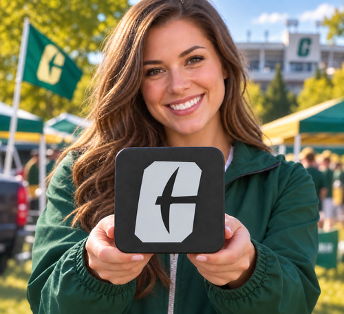 Charlotte 49ers Blackout Trailer Hitch Cover 2 Inch Receiver Black
