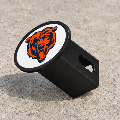 Chicago Bears Oval Trailer Hitch Cover 2 Inch Receiver Plug Cap NFL - product illustration