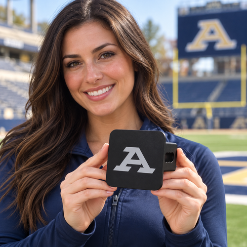 Akron Zips Blackout Trailer Hitch Cover 2 Inch Receiver Black Gray