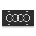Audi License Plate Car Tag 12x6 Black White Solid - exact CAD front view