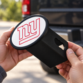 New York Giants Oval Trailer Hitch Cover 2 Inch Receiver Plug Cap NFL - product illustration