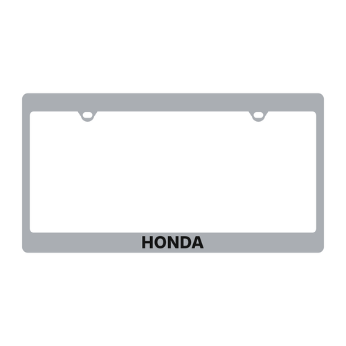 Honda License Plate Frame Silver Recessed Back Black Logo - product illustration