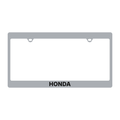 Honda License Plate Frame Silver Recessed Back Black Logo - product illustration