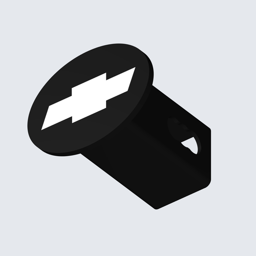 Chevy Logo Oval Trailer Hitch Cover 2 Inch Receiver Plug Cap - product illustration