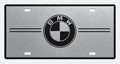 BMW Retro Heritage Pinstripes License Plate Car Tag 12x6 Silver Black - product illustration