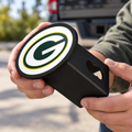 Green Bay Packers Oval Trailer Hitch Cover 2 Inch Receiver Plug Cap NFL - product illustration