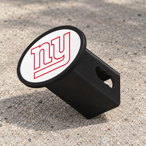 New York Giants Oval Trailer Hitch Cover 2 Inch Receiver Plug Cap NFL - product illustration