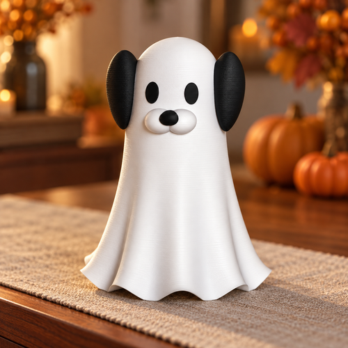 Ghost Dog Halloween Figurine Shelf Sitter Cute Puppy Ghost Table Decor 4 Inch