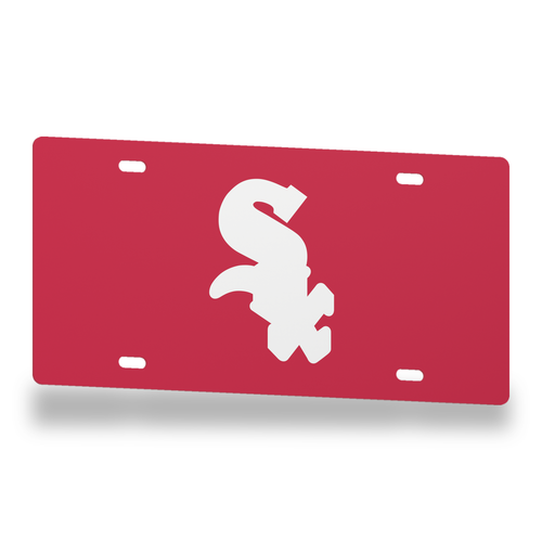 Chicago White Sox License Plate Car Tag 12x6 Red White Solid - product illustration