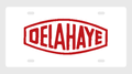 Delahaye Vintage Emblem License Plate Car Tag 12x6 White Red - CAD design illustration