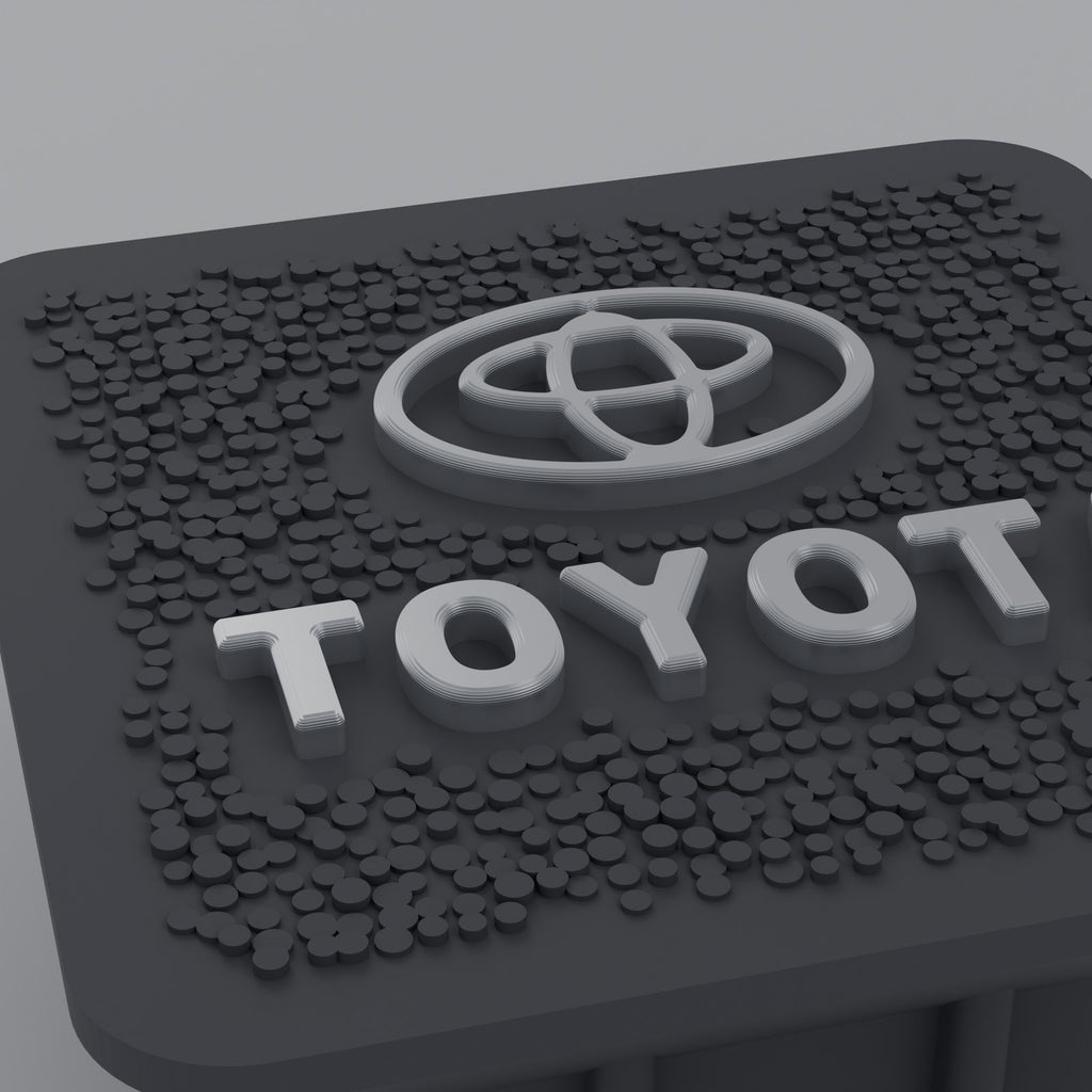 Hitch Receiver Plug Cover for Toyota Cars, Trucks and SUVs - Raised Logo, Textured Face