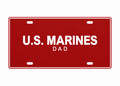 U.S. Marines Dad License Plate Car Tag 12x6 Red White PETG - proportional product illustration