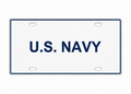 U.S. Navy License Plate Car Tag 12x6 White Navy Blue PETG - proportional product illustration