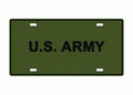 U.S. Army License Plate Car Tag 12x6 Olive Green Black PETG - proportional product illustration