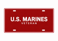 U.S. Marines Veteran License Plate Car Tag 12x6 Red White PETG - proportional product illustration