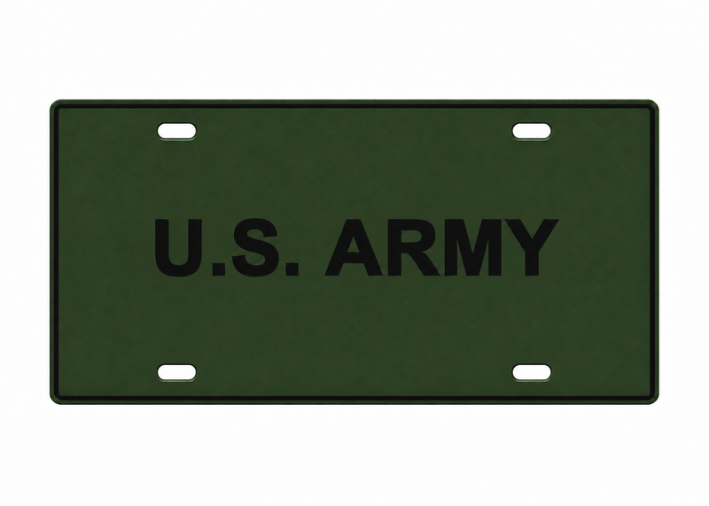 U.S. Army License Plate Car Tag 12x6 Dark Green Black PETG - proportional product illustration