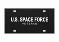 U.S. Space Force Veteran License Plate Car Tag 12x6 Black White PETG - proportional product illustration