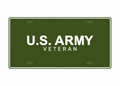 U.S. Army Veteran License Plate Car Tag 12x6 Olive Green White PETG - proportional product illustration