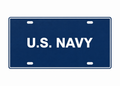 U.S. Navy License Plate Car Tag 12x6 Navy Blue White PETG - proportional product illustration