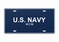 U.S. Navy Mom License Plate Car Tag 12x6 Navy Blue White PETG - proportional product illustration