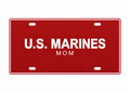 U.S. Marines Mom License Plate Car Tag 12x6 Red White PETG - proportional product illustration