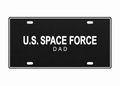 U.S. Space Force Dad License Plate Car Tag 12x6 Black White PETG - proportional product illustration