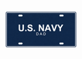U.S. Navy Dad License Plate Car Tag 12x6 Navy Blue White PETG - proportional product illustration