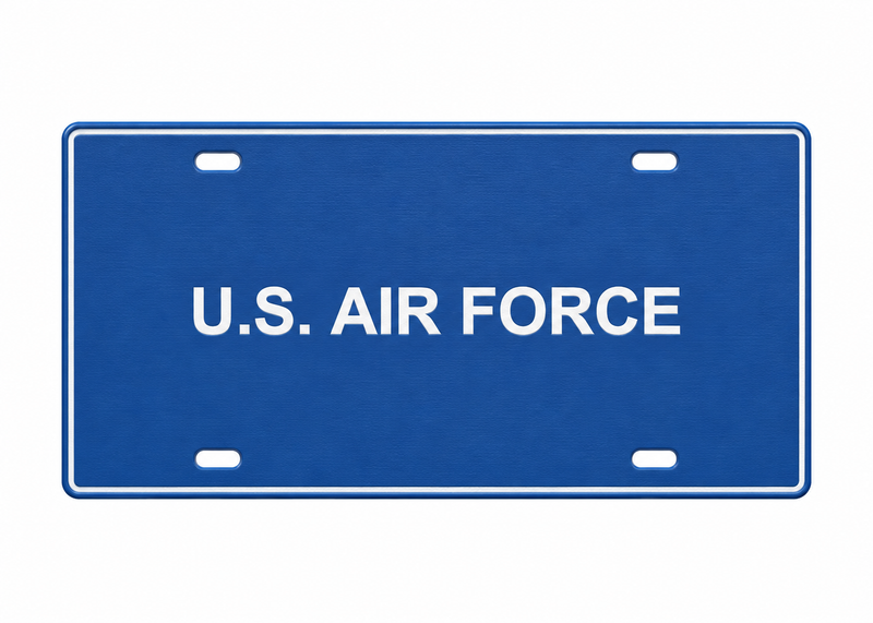 U.S. Air Force License Plate Car Tag 12x6 Blue White PETG - proportional product illustration