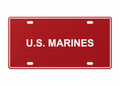 U.S. Marines License Plate Car Tag 12x6 Red White PETG - proportional product illustration