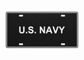 U.S. Navy License Plate Car Tag 12x6 Black White PETG - proportional product illustration