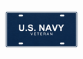 U.S. Navy Veteran License Plate Car Tag 12x6 Navy Blue White PETG - proportional product illustration