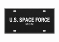 U.S. Space Force Mom License Plate Car Tag 12x6 Black White PETG - proportional product illustration