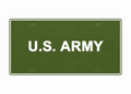 U.S. Army License Plate Car Tag 12x6 Olive Green White PETG - proportional product illustration