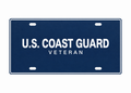 U.S. Coast Guard Veteran License Plate Car Tag 12x6 Navy Blue White PETG - proportional product illustration