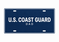 U.S. Coast Guard Dad License Plate Car Tag 12x6 Navy Blue White PETG - proportional product illustration