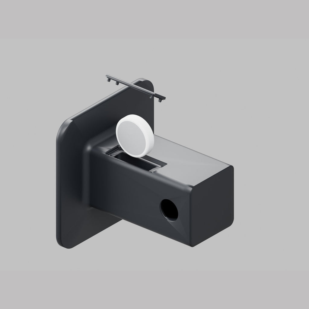 Black 2 Inch Hitch Cover with Hidden AirTag Pocket Flush Lid Closed End
