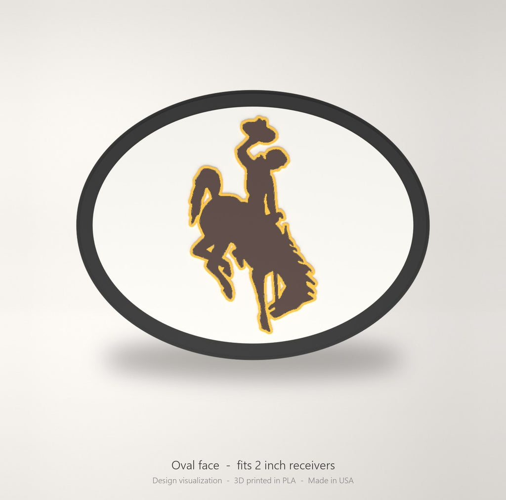 Wyoming Cowboys Oval Trailer Hitch Cover 2 Inch Receiver