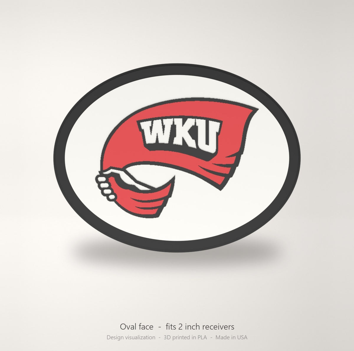 Western Kentucky Hilltoppers WKU Oval Trailer Hitch Cover 2 Inch Receiver