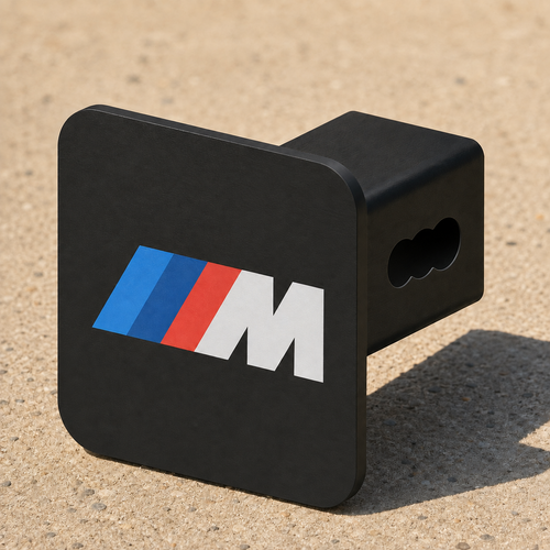 BMW M Logo Hitch Cover 2 Inch Receiver Black Trailer Truck SUV Tow 3D Printed