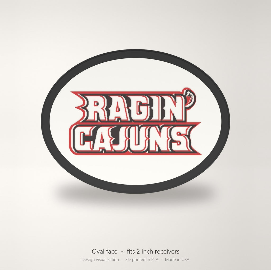 Louisiana Ragin Cajuns Oval Trailer Hitch Cover 2 Inch Receiver