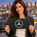Mercedes Benz Black Silver License Plate Car Tag 12x6 Slotted 3D Printed
