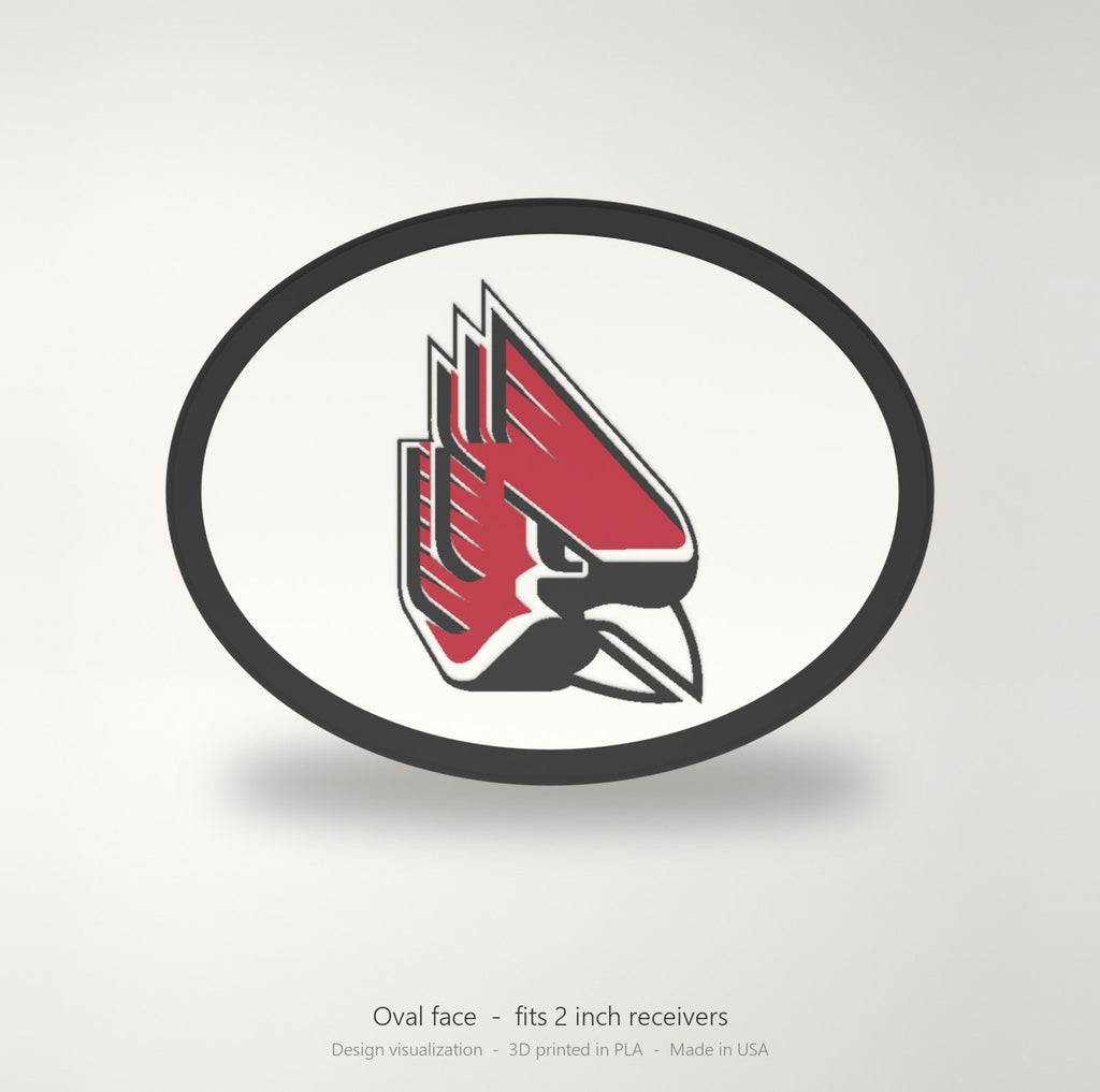 Ball State Cardinals Oval Trailer Hitch Cover 2 Inch Receiver