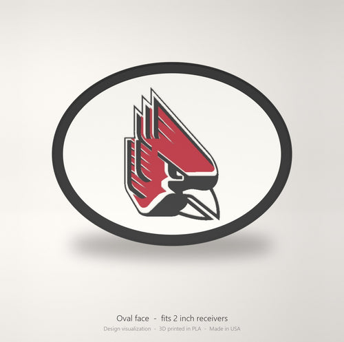 Ball State Cardinals Oval Trailer Hitch Cover 2 Inch Receiver